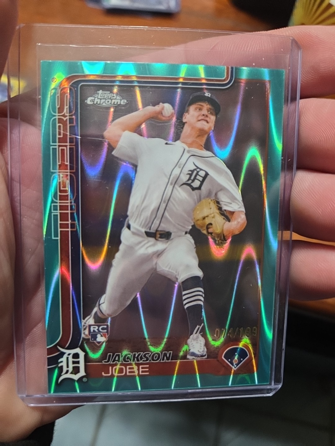 2025 Topps Chrome - Jackson Jobe #249 Aqua Lava Refractor /199 (RC)