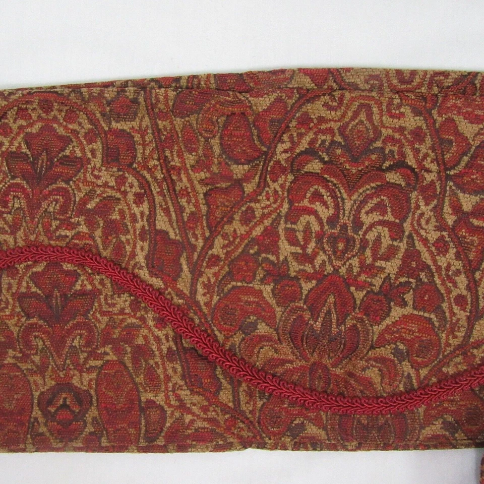 Juego(s) de 4 paneles de cortinas y cenefas Regal Home Da-Vinci Paisley Red Chenille Foto 4 de 4