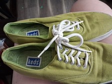 Keds Classic Lace Up  Green Canvas Sneakers Shoes Size 7.5 US