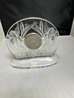 Vintage LALIQUE Clear & Frosted Crystal SIGNED Round Iris Clock *Pro Serviced* — photo 7