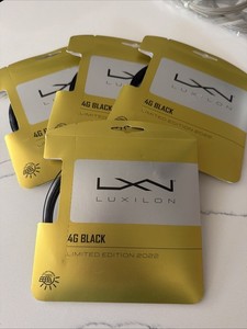 4 SETS Luxilon 4G  Black 125 (17 Guage) Tennis Strings - Brand New
