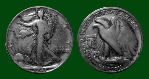 1941 P Walking Liberty Silver Half-Dollar Circulated Very Good-Fine Condition