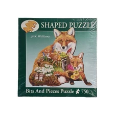 Bits And Pieces Puzzle FOREST FOXES SHAPED Puzzle 750 pcs - Sealed - 2008
