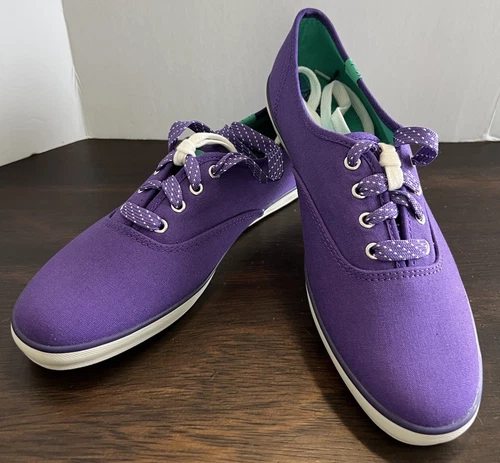 NEW Keds Purple Sz 8 WF48108M E13-CH385 Two Pair Strings Sneakers Tennis Shoes