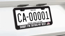 Sorry Im Trying My Best License Plate Frame Metal Cat Bad Driver Girl Gift Usa Sorry Im Trying My Best License Plate Frame Metal Cat Bad Driver Girl Gift Usa