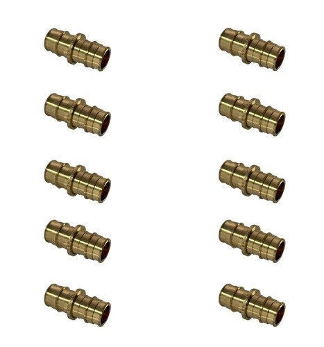 10 Pk Straight Brass 3/4" Pex A Coupling 3/4 Expansion Coupling, Lead Free Brass