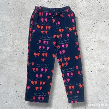 Alexander McQueen Women's Silk Trousers Size 40 UK 8 Heart Pattern Made In Italy