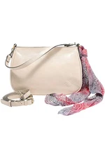 Patricia Nash Ikaria Leather Shoulder Bag Crossbody Strap Chalk