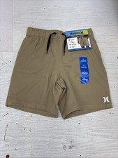 Hurley Boys Size L10/12 Hybrid Short, Elastic Waistband Khaki AM34