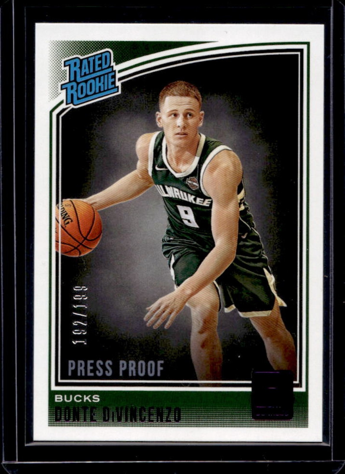 2018-19 Panini Donruss Donte DiVincenzo Press Proof Purple RC #/199 Bucks