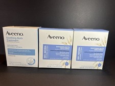  3 Box Aveeno Soothing Bath Treatment, 1.5oz 2-8 Count ea., 1-7count Ex:25/26