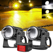 Pair Whiteyellow Dual Color 120w Mini Led Projector Lens Driving Fog Lights Pair Whiteyellow Dual Color 120w Mini Led Projector Lens Driving Fog Lights
