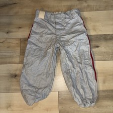 Vintage Boys Pride Athletic 100% Cotton Baseball Pants Grey/Red Stripe Med USA