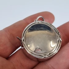 Vintage Silver Cased Miniature Tape Measure Stamped "925"