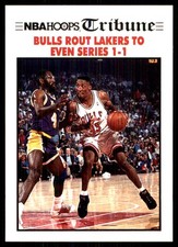 Bulls Rout Lakers To Even Series 1-1 1991-92 Hoops #539 NBA READ FREE SHIPPING
