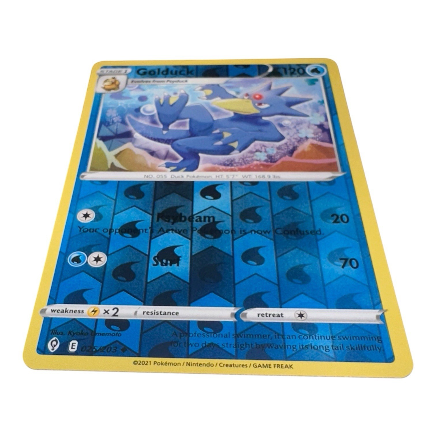 Pokemon Card - Golduck Evolving Skies 025/203 Reverse Holo NM - Buy 3 Get 2 Free
