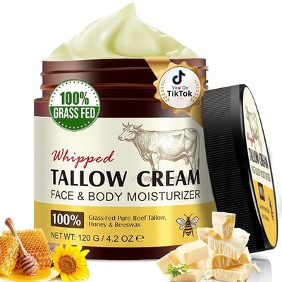 Beef Tallow Cream for Sensitive Skin - 100% Grass-Fed Face & Body Moisturizer 12