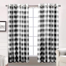 Best DriftAway Buffalo Plaid Check Curtains Black and White Checkered Blackout
