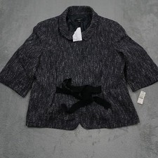 Talbots Blazer Womens 16 Gray Snap Button Preppy Business Chic NWT