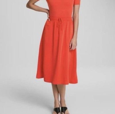 NWT SPANX Luxe Drape Midi Skirt - S - Poppy