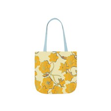 Summer Garden Cheerful Floral Canvas Tote Bag