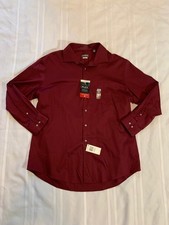 Van Heusen Maroon Flex Regular Fit Button Up Dress Shirt - Men's Size XL 32/33