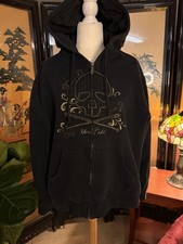 Marc Ecko Black Skull Zip-Up Hoodie Y2K Streetwear Size XL