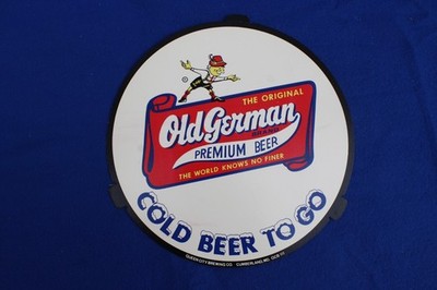 VTG Old German Beer Paper Insert Sign Cold Beer Queen City Brewing Cumberland