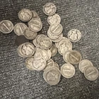 US Mercury Silver Dimes Lot 1944 1945 Circulated Business Strike Uncertified