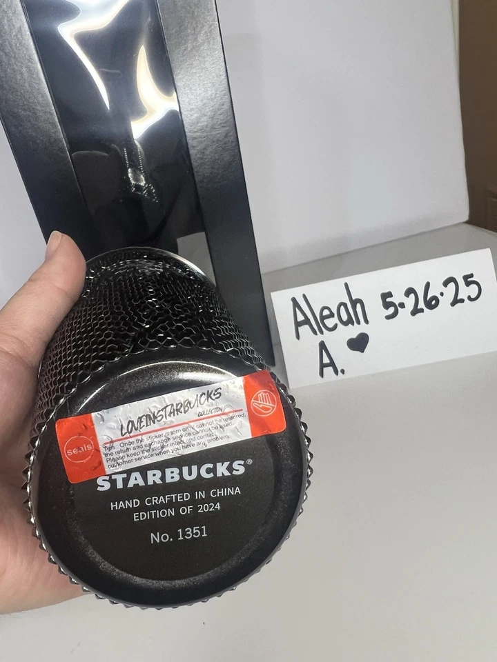 星巴克黑色水钻玻璃杯 — 第 4/4 张图片