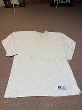 Vintage 1990s Russell Athletic Made In USA 3/4 Sleeve Football Blank T Shirt