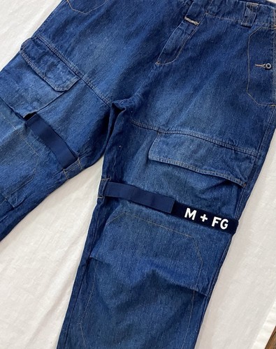 Vtg Marithe Francois Girbaud Baggy Jeans 38x33 Denim Cargo Navy Shuttle Tape Y2K - Picture 2 of 8