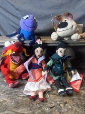 Lot of 5 Disney Store Bean Bag Mulan Cricket Brother Warrior Mushu NO SOUND