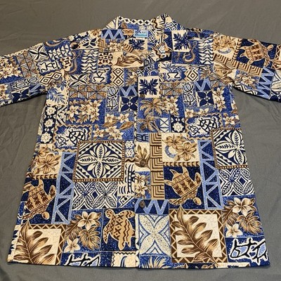 RJC Boys Short Sleeve Ancient Warrior Hawaiian Shirt 14 Youth Made in Hawaii USA