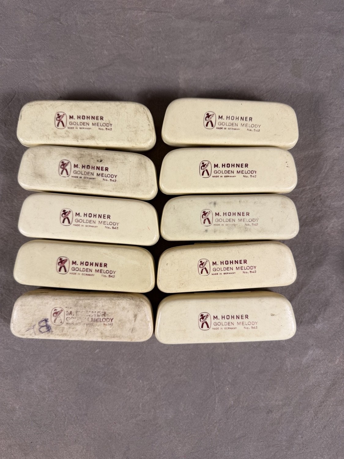 Hohner Golden Melody No. 542 Diatonic Harmonicas Lot 10-hole cream