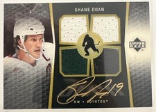 2007-08 UD Black Black Ice Shane Doan #BI-SD Gold Auto Quad Patch Coyotes