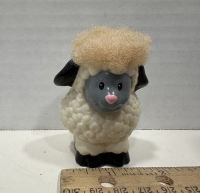 Mattel Fisher Price Little People Touch 'N Feel Hair  White Sheep Lamb 2005 Farm