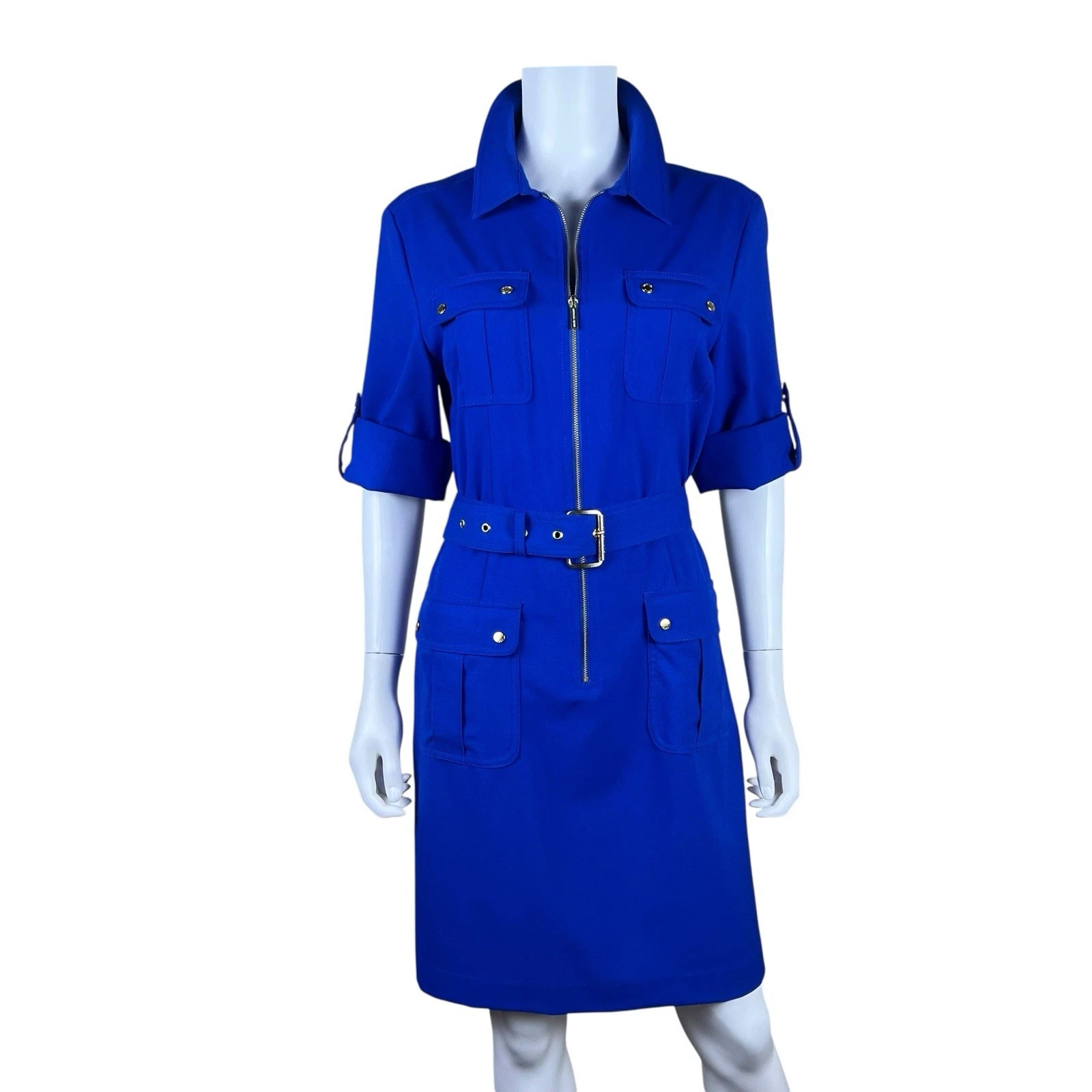 MICHAEL Michael Kors abito midi utility con cintura blu colbalto grande us intime ottimeioni