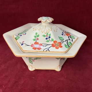 Vintage Adams Titian Ware Hexagonal Lidded Tureen Floral MO#8763