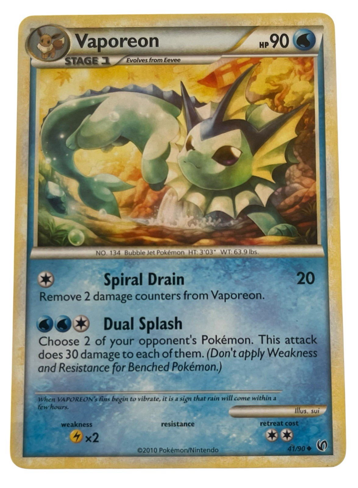Vaporeon 41/90 – Undaunted – Lightly Played Pokémon Card