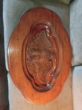 Hand Carved American Eagle End Coffee Table (Top Only) 1930s Walnut 31 3/4 Long