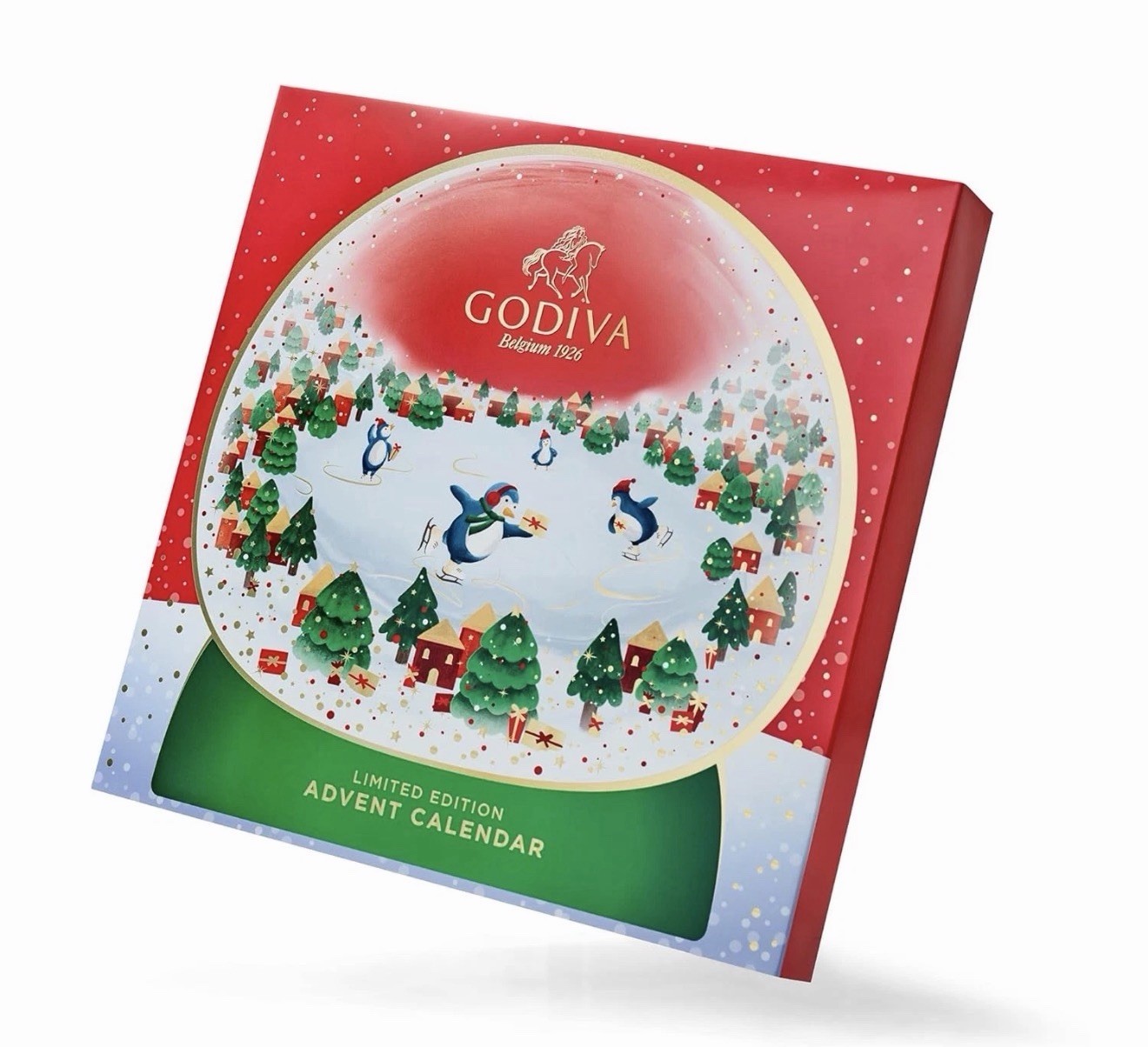 2~Godiva Advent Calendars~Limited Edition Snowglobe Chocolate Assortment.