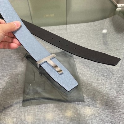 Authentic Tom Ford Reversible Leather T-Buckle Belt Luxury Designer Fashion