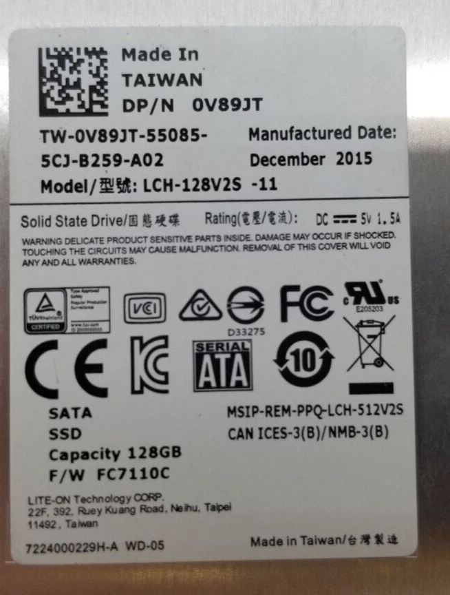 Lite-On 128GB 2.5" SATA III 6.0Gb/s Solid State Drive SSD LCH-128V2S - Image 3 of 4