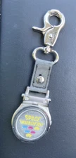 Space Invaders Clip-On Pocket/Belt Watch – Silver – Working Condition