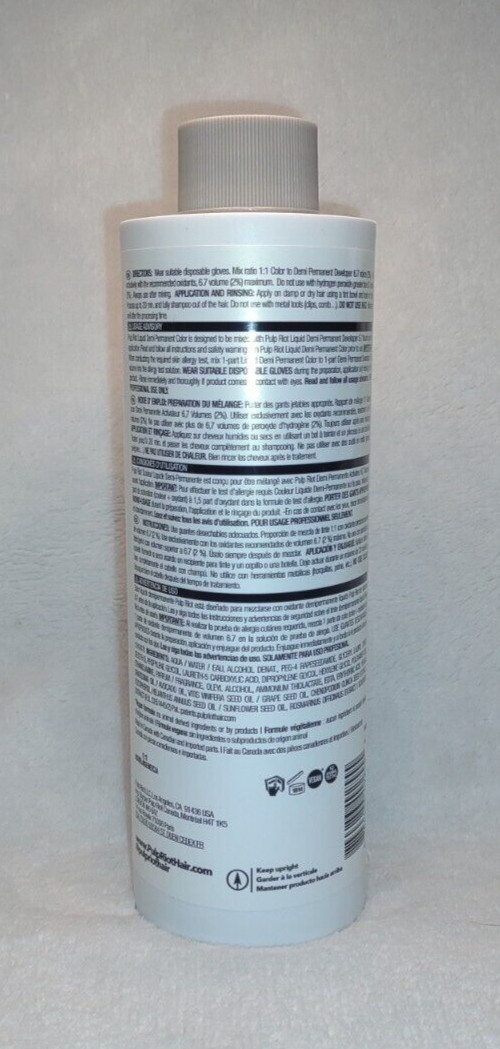 PULPRIOT Demi-Permanent Liquid Color 0-0 CLEAR 16oz no-lift ammonia free NEW!