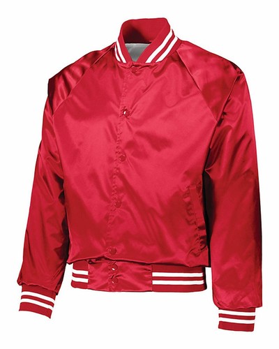 Augusta Sportswear Satin Baseball Jacket Striped Trim 3610 XS-3XL - 第 11/12 張圖片