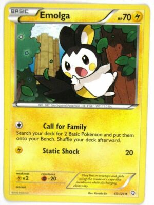 Pokemon Karte Emolga 45/124 Nr. 587 Himmelshörnchen Pokemon TCG CCG