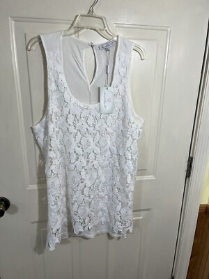 Keren Hart Woman's Sleeveless Camisole Tank Top. Size XL. White. 