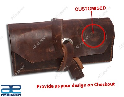 Customised Vintage Brown Leather Tool Roll Up Pouch Wrench roll